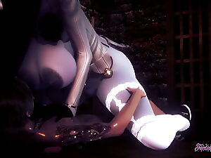 ディミトレスクは、アニメーションキャラクターに支配され、足コキと激しい挿入を受けます。