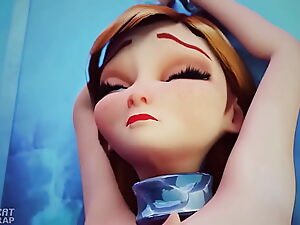 Azjatycka nastolatka Elsa dominuje nad Anną w trójkącie BDSM.