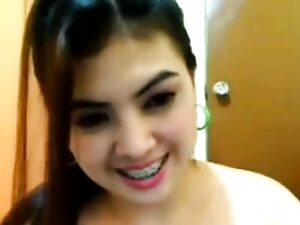 Curious Filipina teen explores orgasm with catch cam